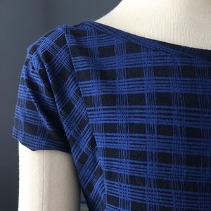 black and blue plaid dress